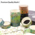 12 Rolls Art Flower Washi Tape Set (Gustav Klimt Series) - Berkin Arts