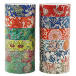 12 Rolls Art Flower Washi Tape Set (Owen Jones Series) - Berkin Arts