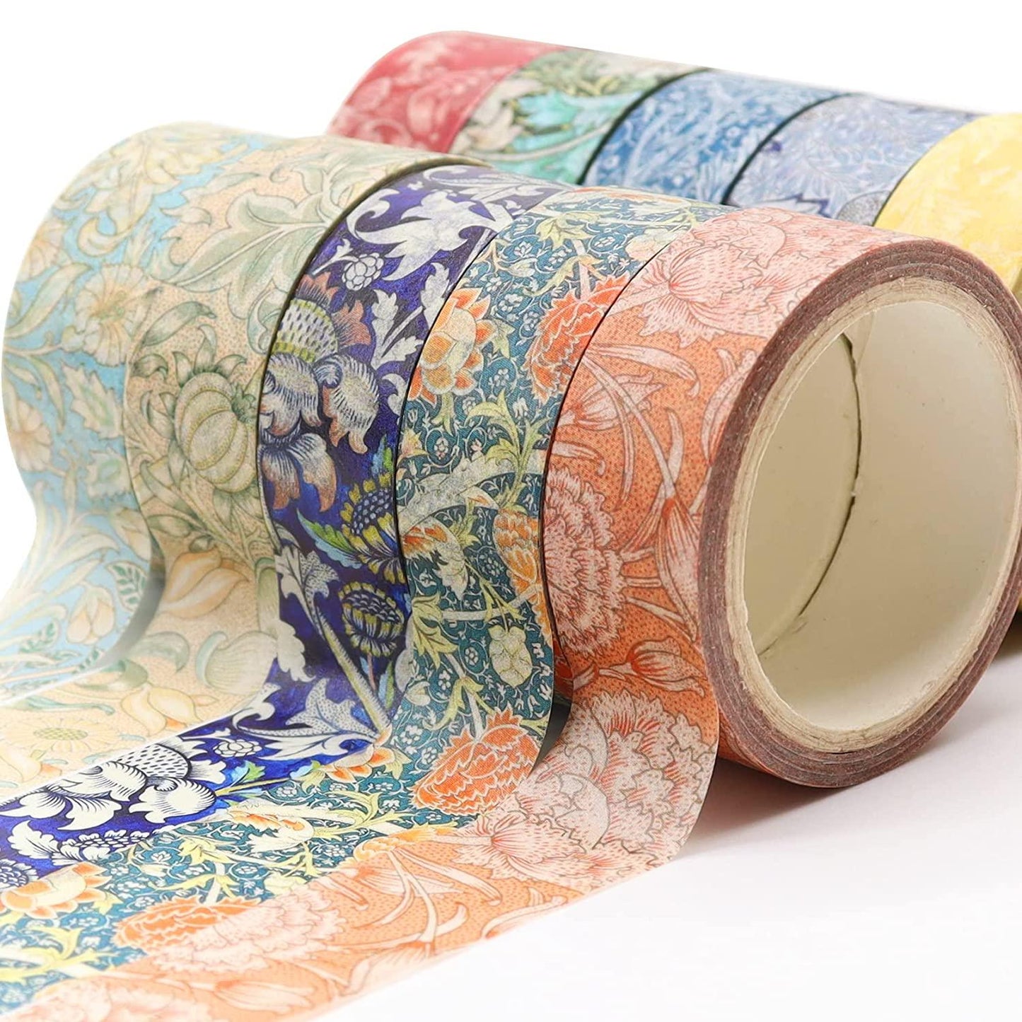 12 Rolls Art Flower Washi Tape Set (William Morris Series) - Berkin Arts