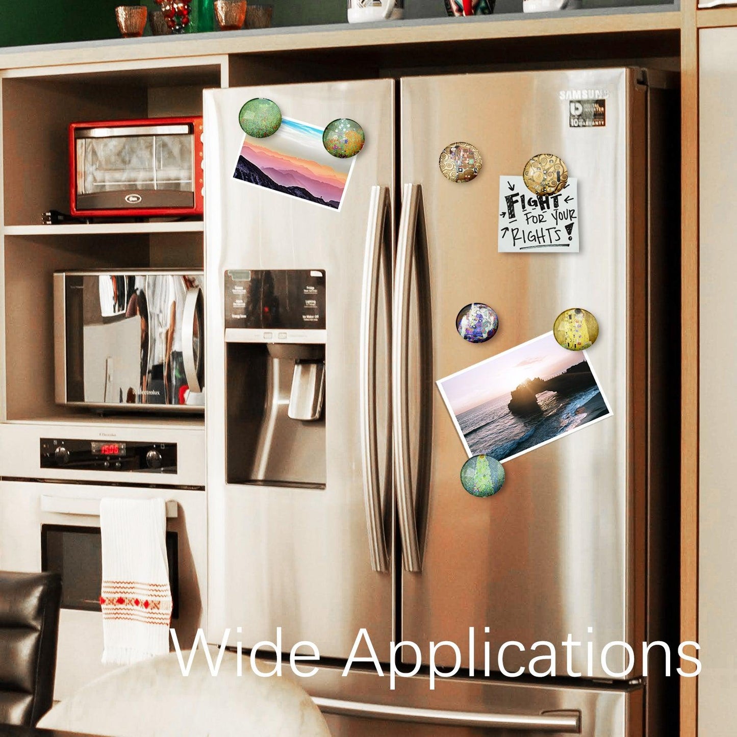 12Pcs Round Art Refrigerator Magnet (Gustav Klim Print) - Berkin Arts