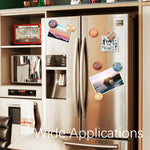 12Pcs Round Contemporary Refrigerator Magnet (Line Art Geometric ) - Berkin Arts