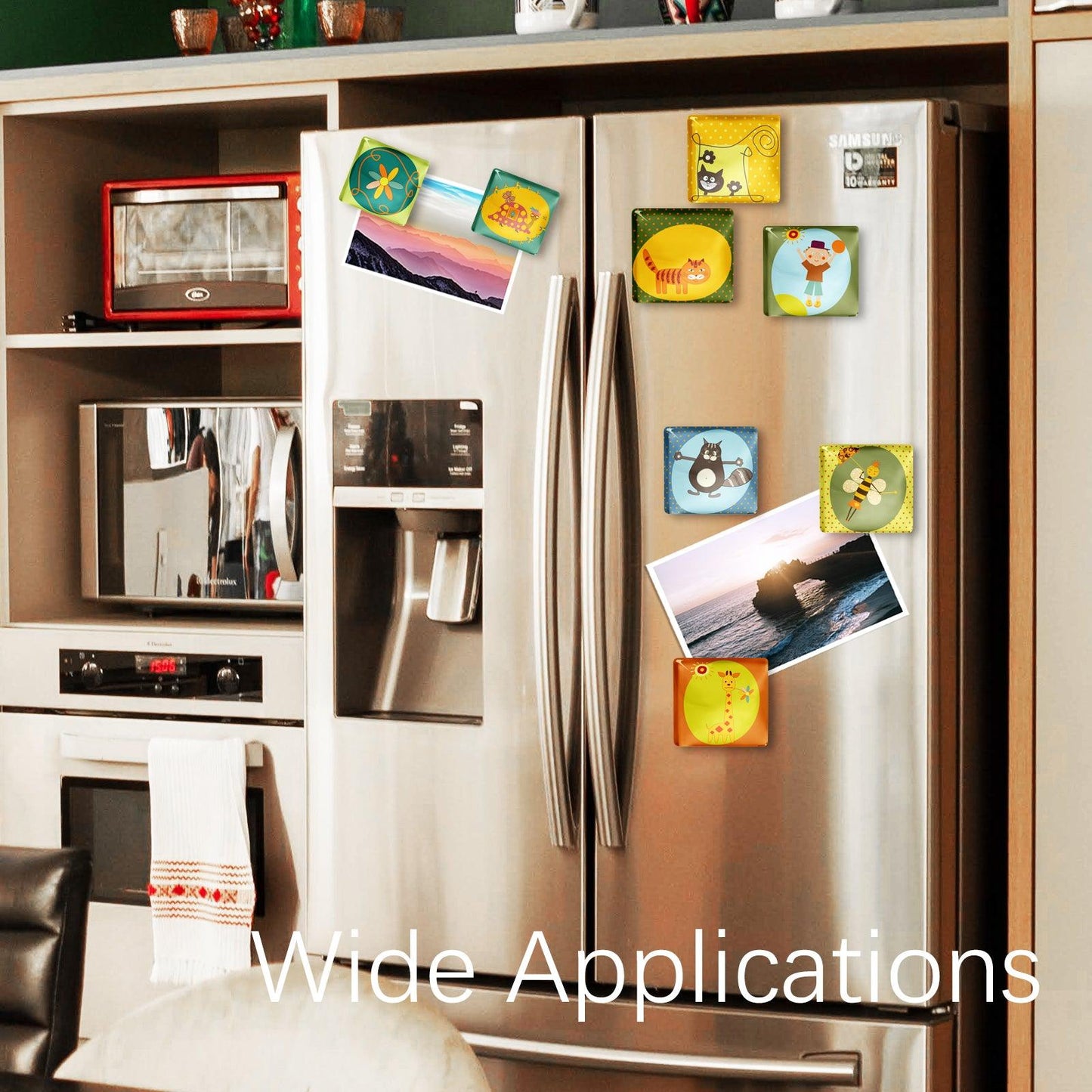 12Pcs Square Contemporary Refrigerator Magnet (Childlike Sticker) - Berkin Arts