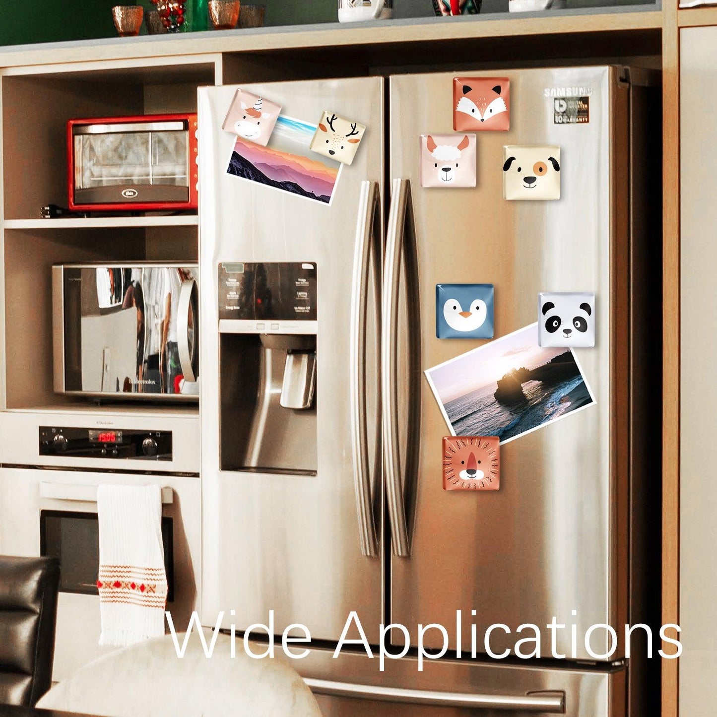 12Pcs Square Contemporary Refrigerator Magnet (Cute Animals) - Berkin Arts