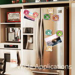12Pcs Square Contemporary Refrigerator Magnet (Donut Party) - Berkin Arts