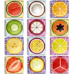 12Pcs Square Contemporary Refrigerator Magnet (Fruit Icon) - Berkin Arts