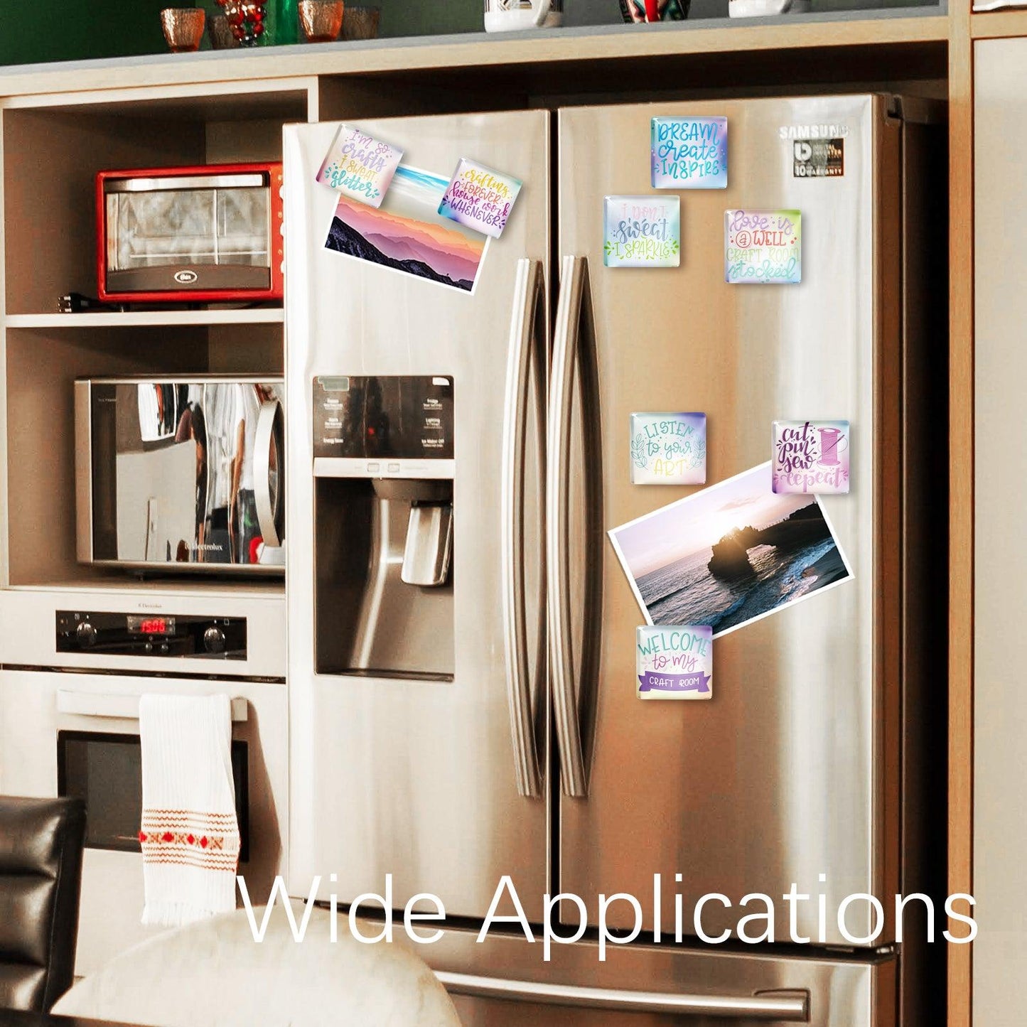 12Pcs Square Contemporary Refrigerator Magnet (Inspirational Phrase) - Berkin Arts