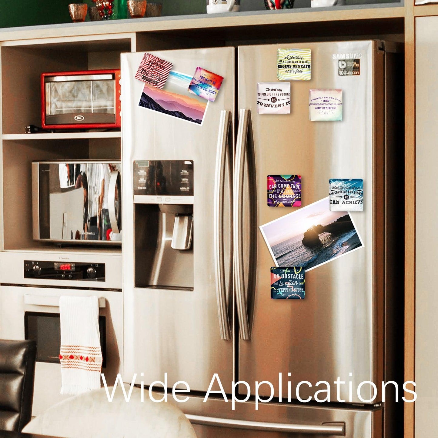 12Pcs Square Contemporary Refrigerator Magnet (Inspirational Quotes ) - Berkin Arts