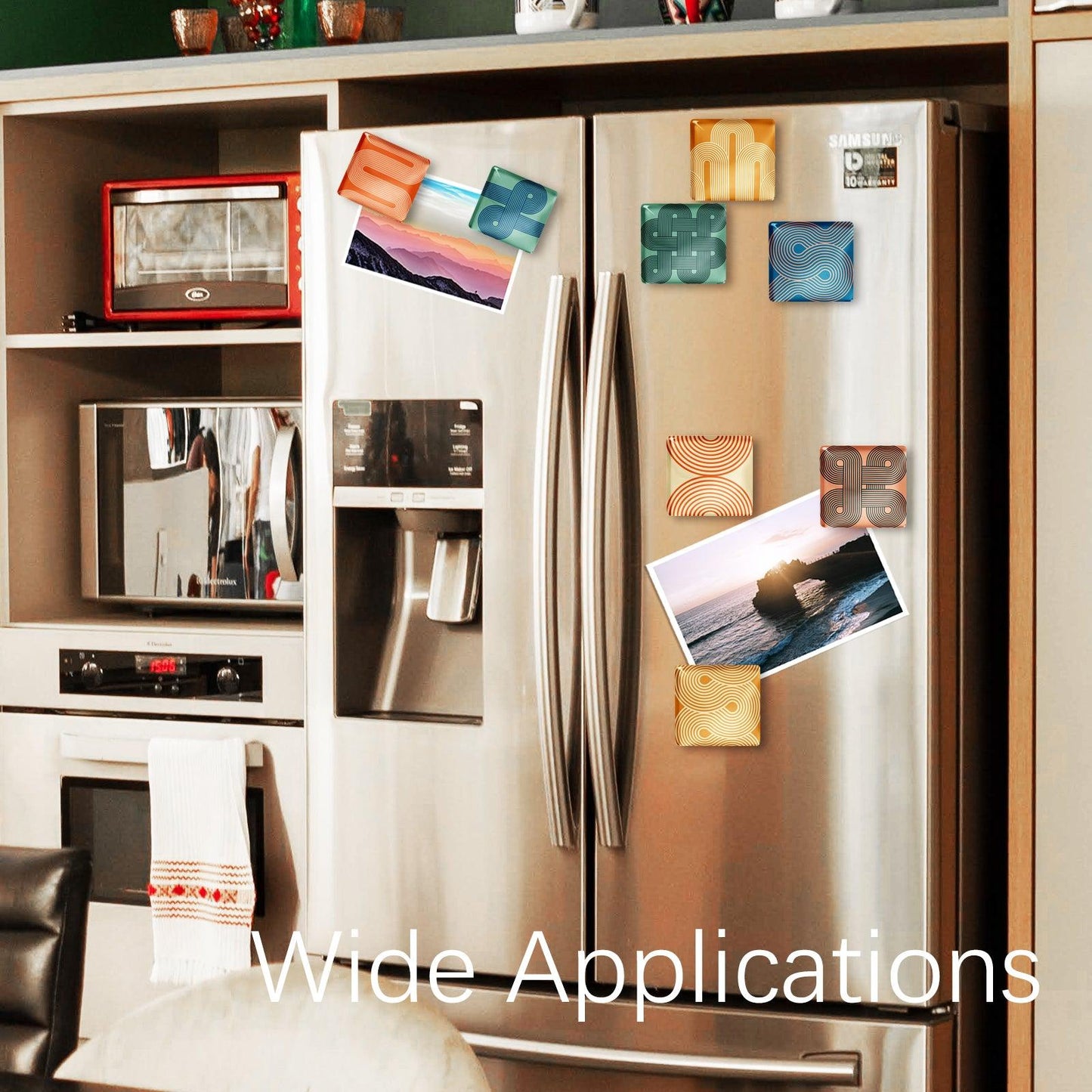 12Pcs Square Contemporary Refrigerator Magnet (Line Art Geometric ) - Berkin Arts
