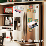 12Pcs Square Contemporary Refrigerator Magnet (Mandala Collection) - Berkin Arts
