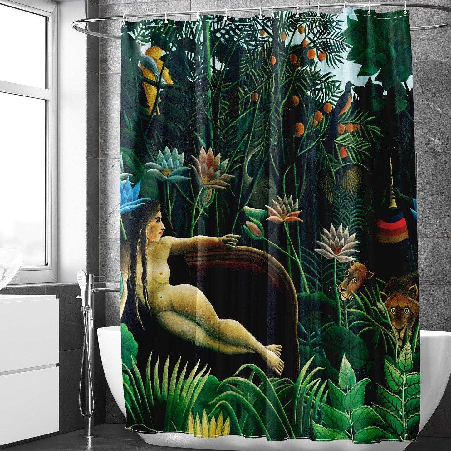 Abstract Art Shower Curtain Set (The Dream by Henri Rousseau) - Berkin Arts