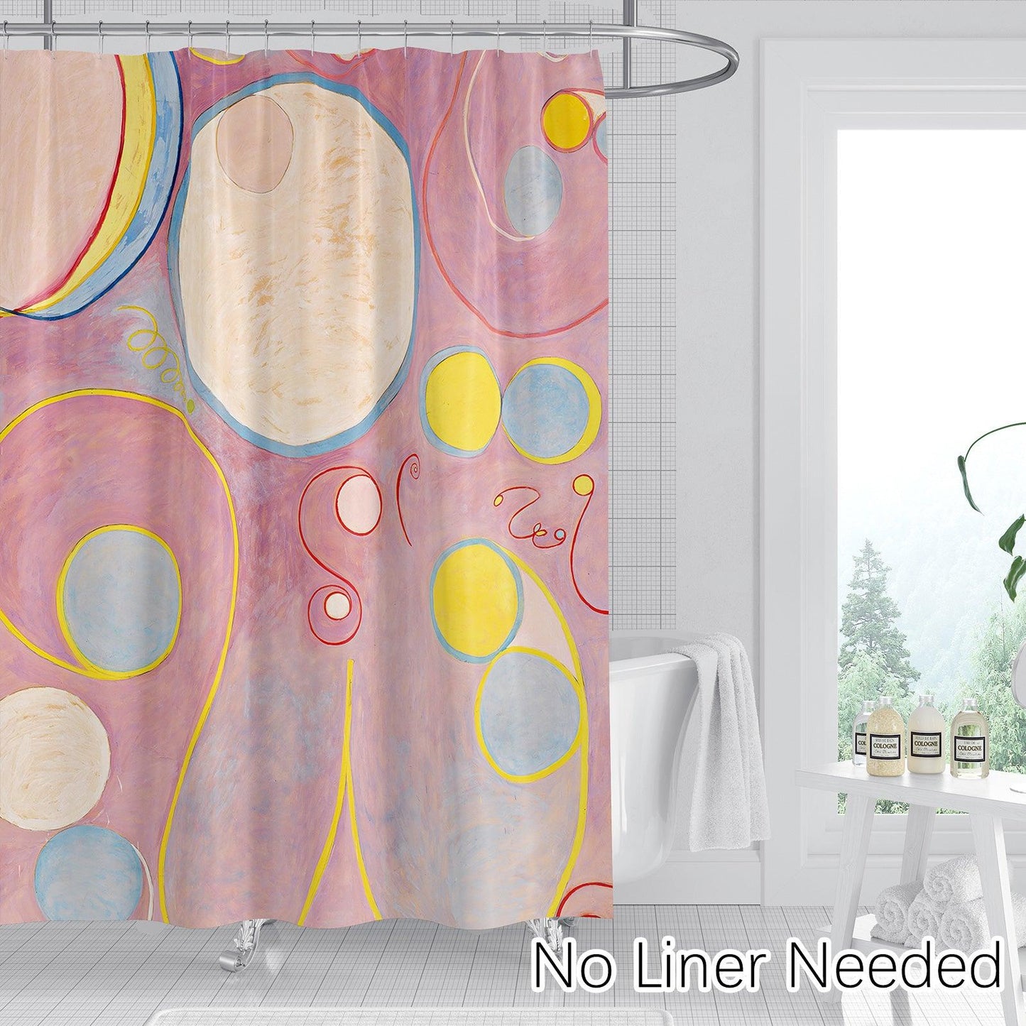 Abstract Art Shower Curtain Set (The Ten Largest No.8 by Hilma af Klint) - Berkin Arts