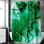 Abstract Marble Shower Curtain Set (Emerald Green) - Berkin Arts
