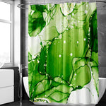 Abstract Marble Shower Curtain Set (Olive Green) - Berkin Arts