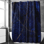 Abstract Marble Shower Curtain Set (Royal Blue) - Berkin Arts