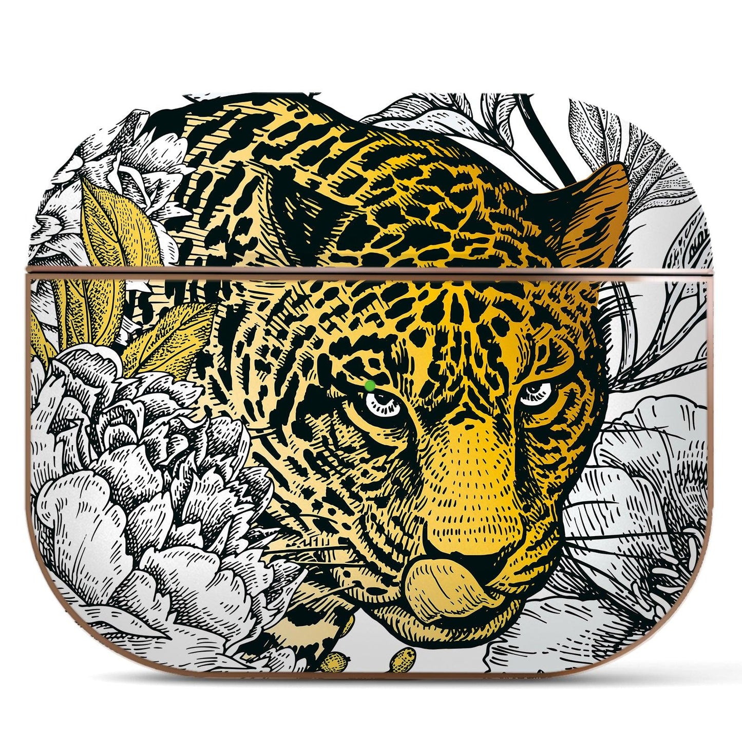AirPods Pro 1st Generation Contemporary Cover, Leopard and Peonies - Berkin Arts