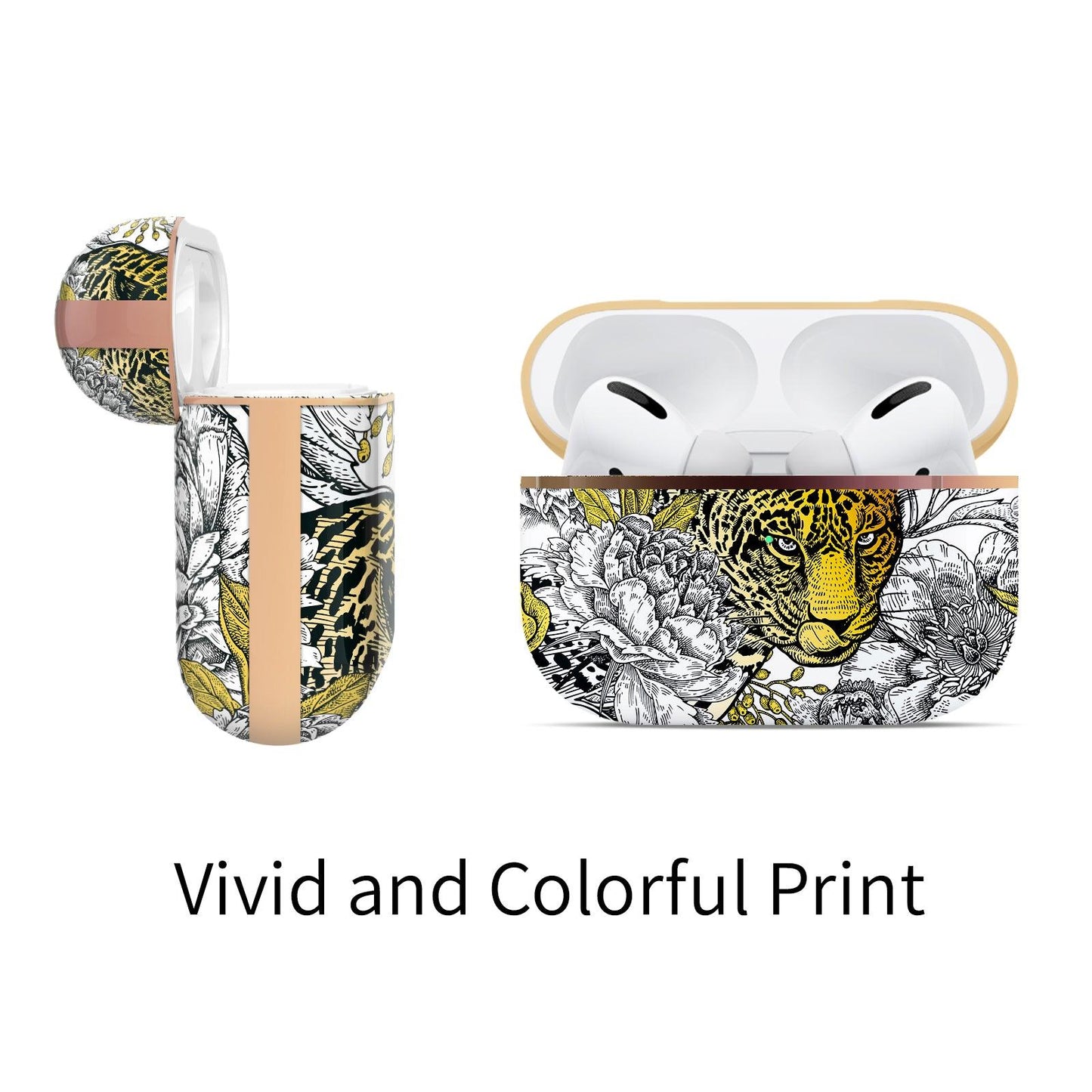 AirPods Pro 2nd Generation Contemporary Cover, Leopard and Peonies - Berkin Arts