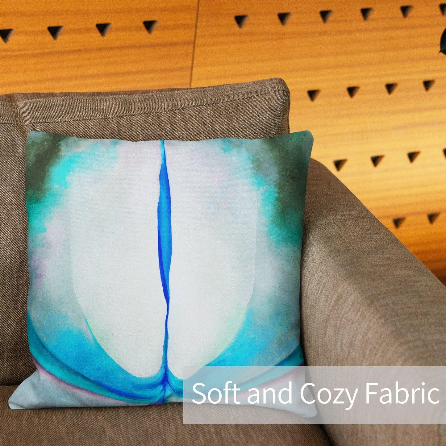 Art Abstract Throw Pillow Covers Pack of 2 18x18 Inch (Blue Line by Georgia O'Keeffe) - Berkin Arts