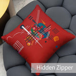 Art Abstract Throw Pillow Covers Pack of 2 18x18 Inch (Dull Red by Wassily Kandinsky) - Berkin Arts