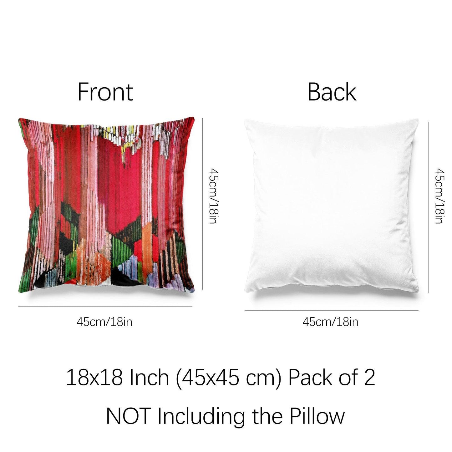 Art Abstract Throw Pillow Covers Pack of 2 18x18 Inch (Language of Verticals by Frantisek Kupka) - Berkin Arts