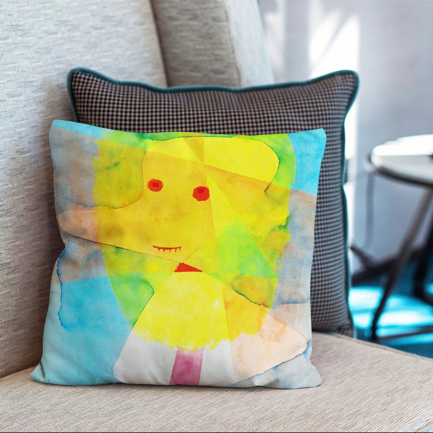 Art Abstract Throw Pillow Covers Pack of 2 18x18 Inch (Small Garden Ghost by Paul Klee) - Berkin Arts