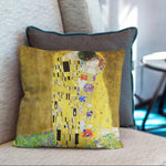 Art Abstract Throw Pillow Covers Pack of 2 18x18 Inch (The Kiss by Gustav Klimt) - Berkin Arts