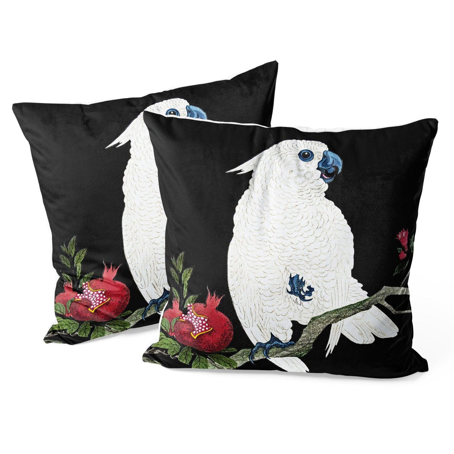 Art Animal Throw Pillow Covers Pack of 2 18x18 Inch (Cockatoo And