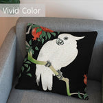 Art Animal Throw Pillow Covers Pack of 2 18x18 Inch (Cockatoo And Pomegranate by Ohara Koson) - Berkin Arts