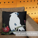 Art Animal Throw Pillow Covers Pack of 2 18x18 Inch (Cockatoo and Pomegranate by Ohara Koson) - Berkin Arts