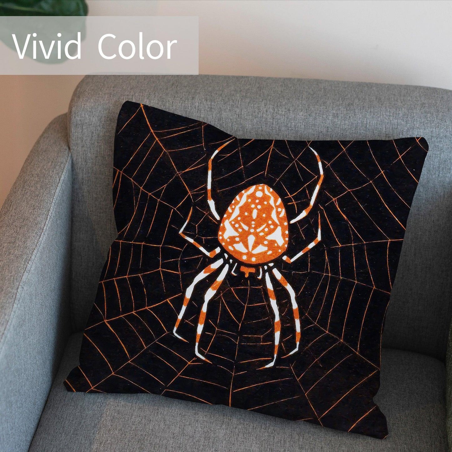 Art Animal Throw Pillow Covers Pack of 2 18x18 Inch (Spider in A Web by Julie de Graag) - Berkin Arts