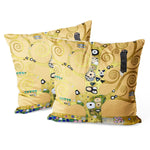 Art Decor Throw Pillow Covers Pack of 2 18x18 Inch (Tree of Life by Gustav Klimt) - Berkin Arts