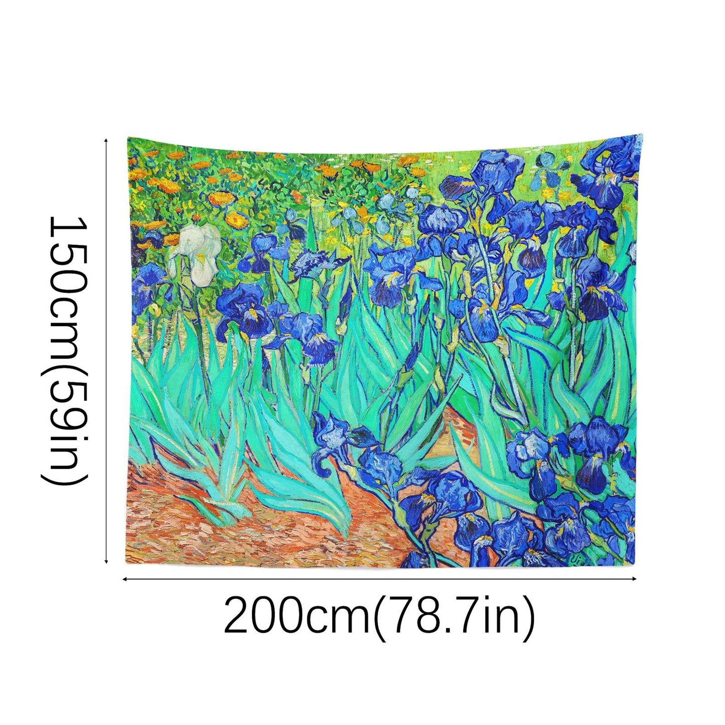 Art Flower Tapestry (lrises by Vincent Van Gogh) - Berkin Arts