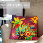 Art Flower Throw Pillow Covers Pack of 2 18x18 Inch (Colourful Flowers by Jawlensky) - Berkin Arts
