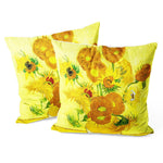 Art Flower Throw Pillow Covers Pack of 2 18x18 Inch (Sunflowers by Vincent Van Gogh) - Berkin Arts