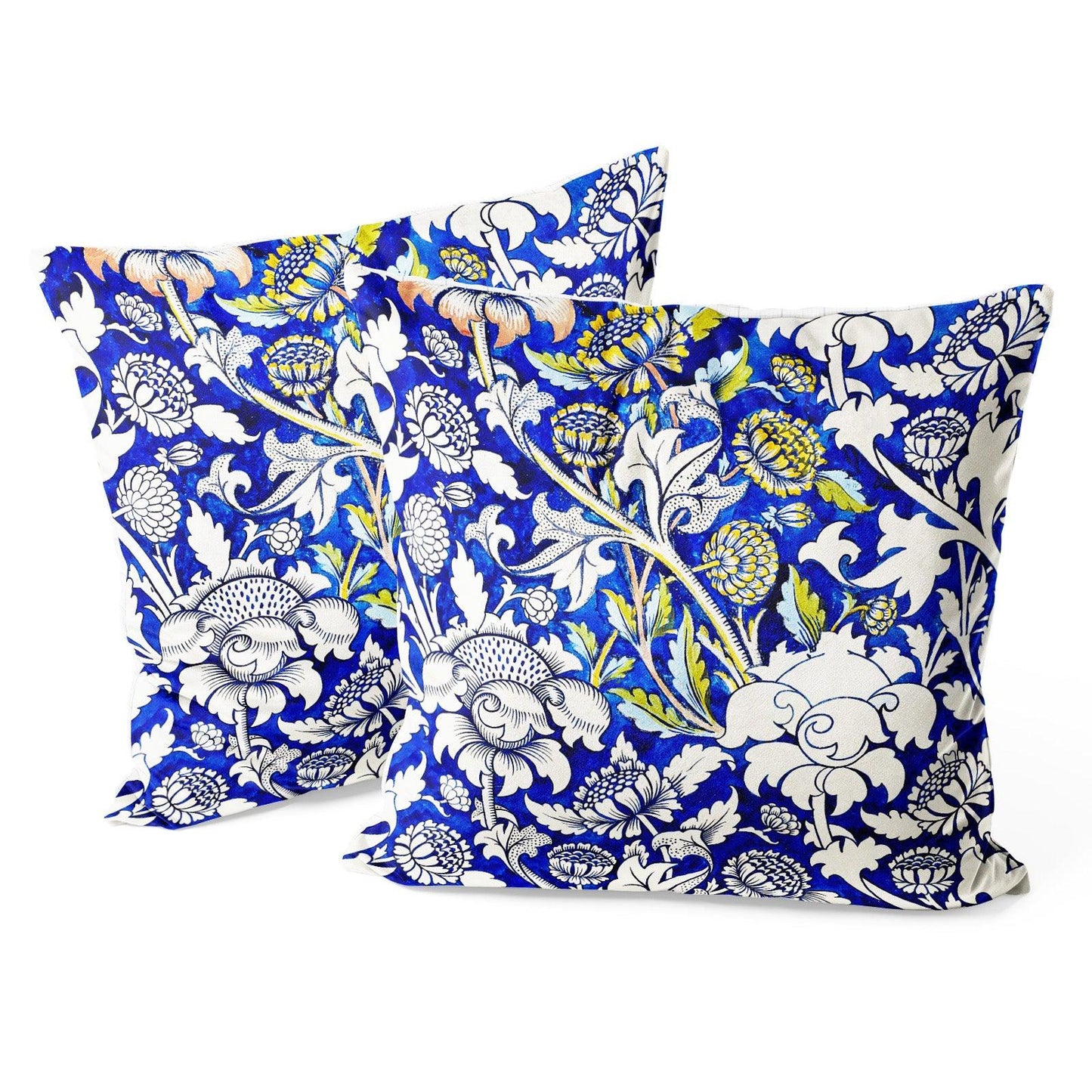 Art Flower Throw Pillow Covers Pack of 2 18x18 Inch (Wild Tulip by William Morris) - Berkin Arts