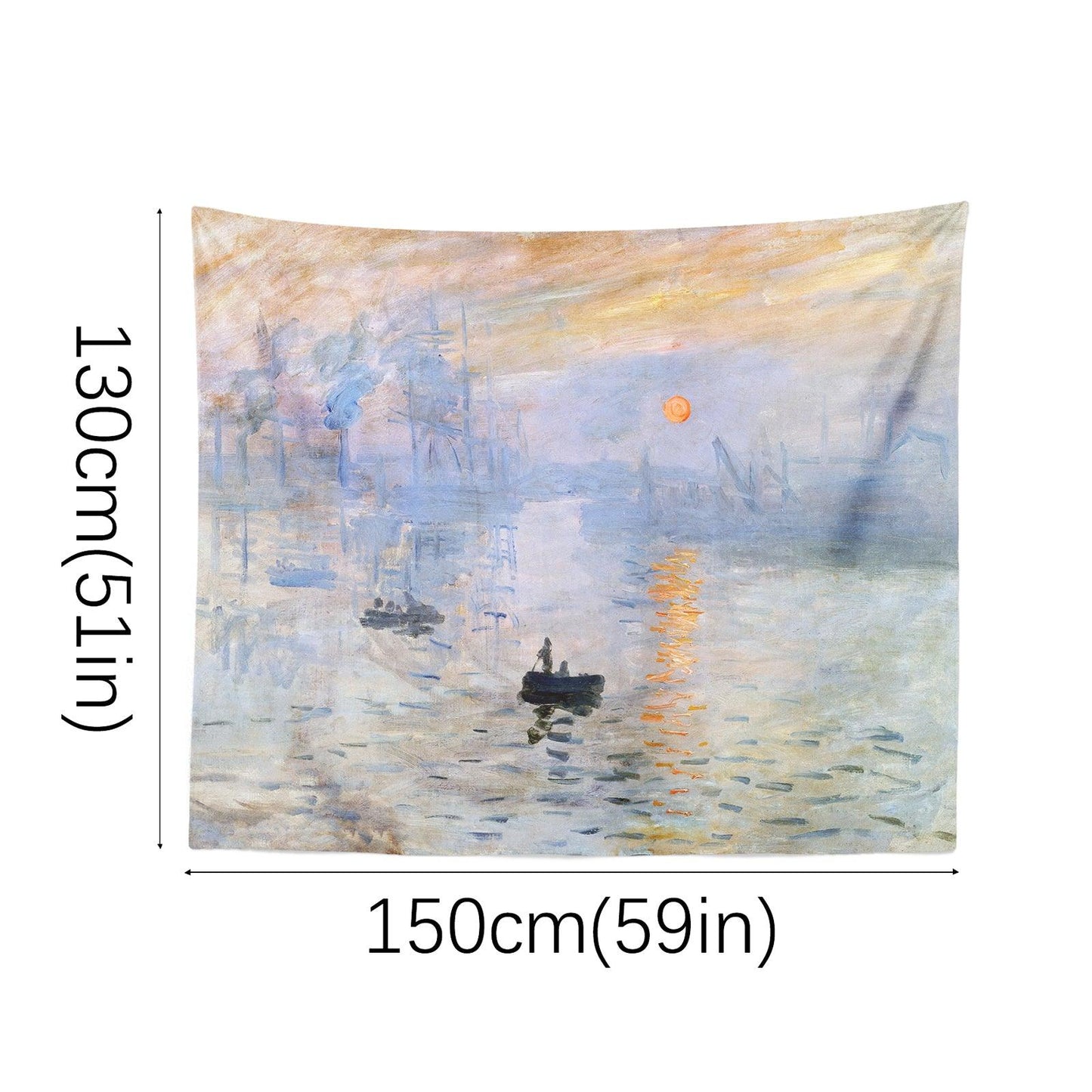Art Landscape Tapestry (Rising Sun by Claude Monet) - Berkin Arts