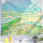 Art Landscape Tapestry (Wheat Fields after the Rain by Vincent Van Gogh) - Berkin Arts