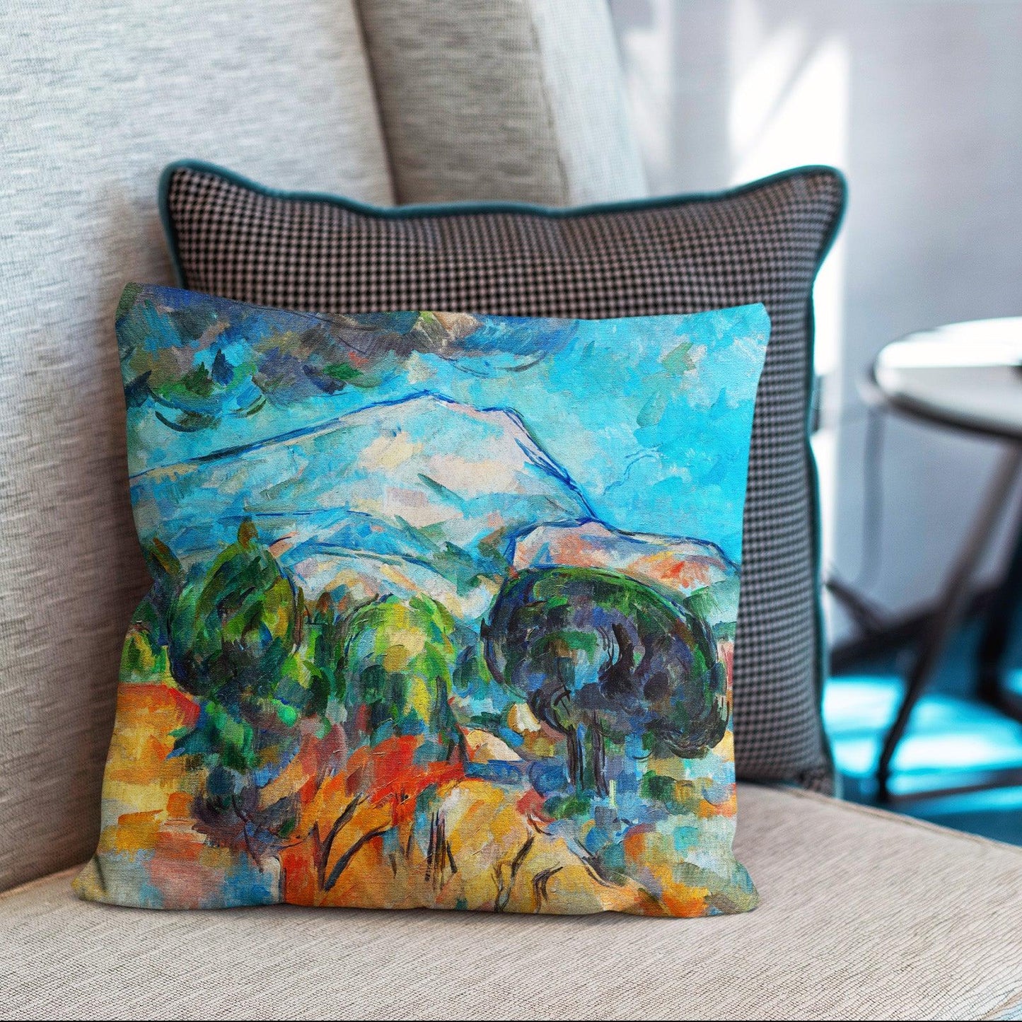 Art Landscape Throw Pillow Covers Pack of 2 18x18 Inch (Mount Sainte Victoire by Cezanne) - Berkin Arts