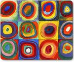 Art Square Mouse Pad 9.5 x 7.9 Inches (Squares with concentric rings by Wassily Kandinsky) - Berkin Arts