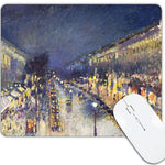 Art Square Mouse Pad 9.5 x 7.9 Inches (The Boulevard Montmartre at Night by Camille Pissarro) - Berkin Arts