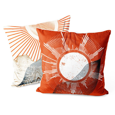 Boho Throw Pillow Covers Pack of 2 18x18 Inch (Leaf Under Sunshine) - Berkin Arts