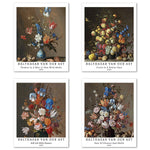 Classical Flower Art Paper Giclee Prints Set of 4 (Balthasar Van Der Ast Series) - Berkin Arts