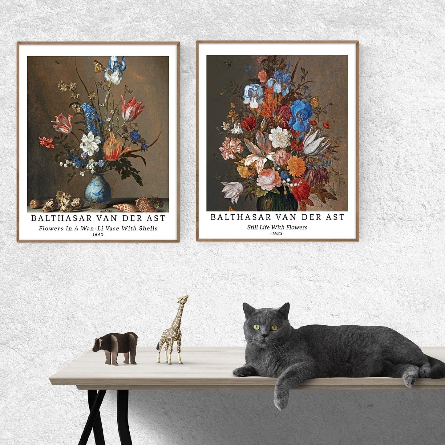 Classical Flower Art Paper Giclee Prints Set of 4 (Balthasar Van Der Ast Series) - Berkin Arts