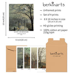 Classical Landscape Art Paper Giclee Prints Set of 4 (John Grimshaw Series) - Berkin Arts