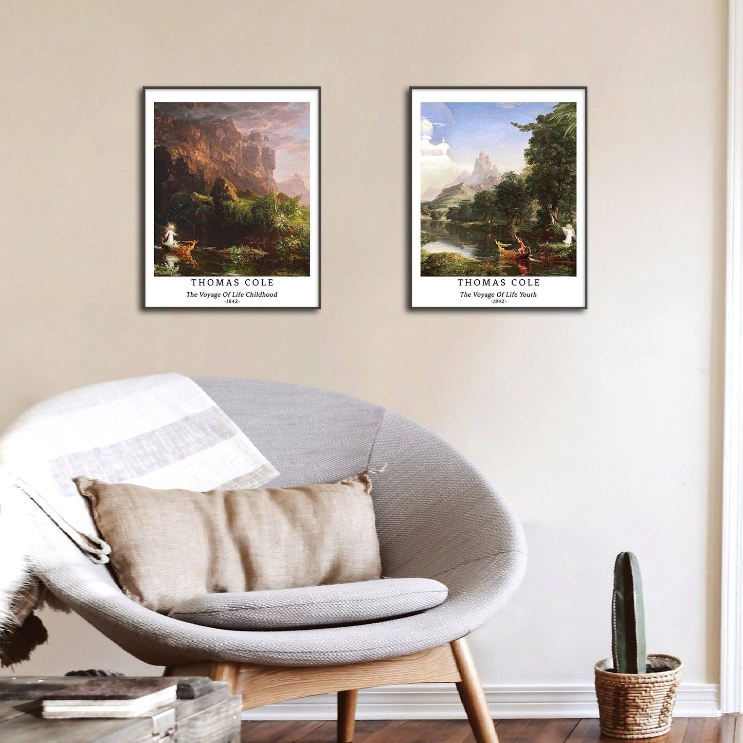 Classical Landscape Art Paper Giclee Prints Set of 4 (Thomas Cole Series) - Berkin Arts