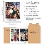 Classical Mythology Historical Art Paper Giclee Prints Set of 4 (Sandro Botticelli Series) - Berkin Arts