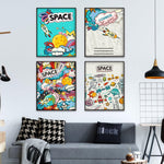 Contemporary Paper Giclee Prints Set of 4 (Space Series 3) - Berkin Arts