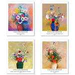 Flower Art Paper Giclee Prints Set of 4 (Odilon Redon Series) - Berkin Arts