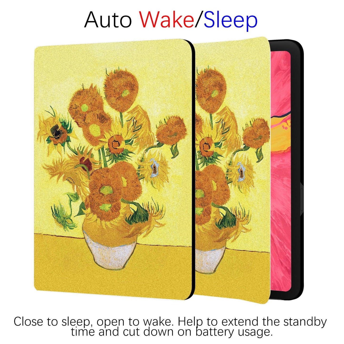 iPad 7/8/9th /iPad Air 3rd Generation Art Flower Case (10.5 Inch) (Van Gogh-Sunflower) - Berkin Arts