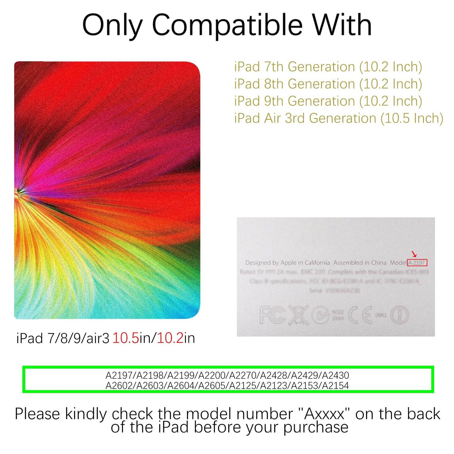 iPad 7/8/9th /iPad Air 3rd Generation Contemporary Flower Case (10.5 Inch) (Gradient Flower) - Berkin Arts