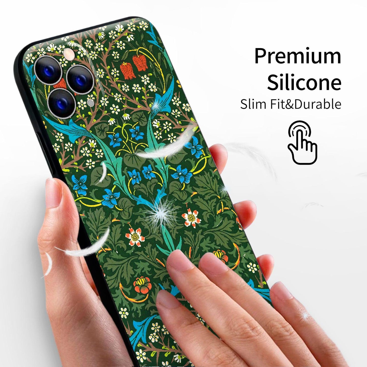 iPhone 11 Pro Cute Silicone Case(Blackthorn by William Morris) - Berkin Arts